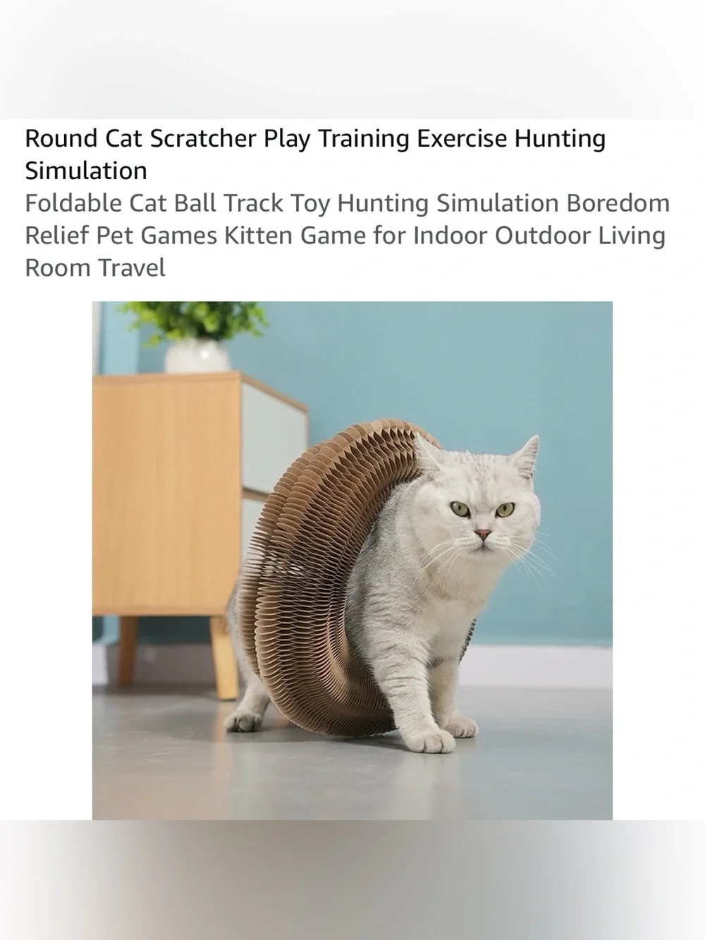 Set of 2 round scratchers play training plus pet collar holder for air tag